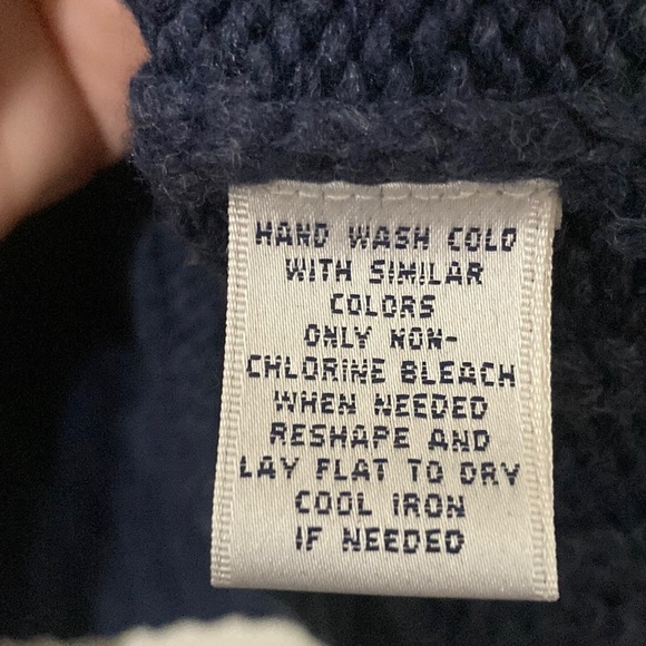 Men's Blue Cable Knit Sweater with suede elbow patches - Picture 5 of 8